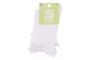 Шкарпетки Premier socks вис рубчик рюш білі р20-22