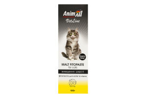 Фитопаста для котов и кошек Выведение шерсти VetLine AnimAll 100г