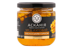 Мед натуральный цветочный луговой с грецким орехом Асканія с/б 250г