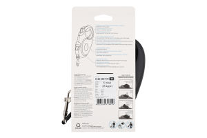 Повідець-рулетка д/собак до 25кг НАСА чорний світловідбиваюча стрічка р.M L5м 8125-0047-01 Ваудог