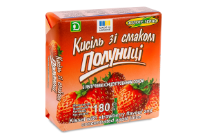 Кисель со вкусом клубники с яблочным концентрированным соком Золоте Зерно м/у 180г