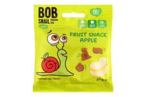 Снек фруктовий для дітей від 12міс Apple Baby Bob Snail м/у 20г