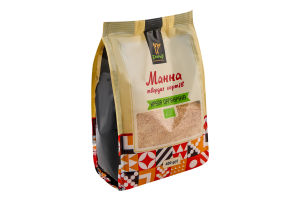 Крупа манная из твердых сортов пшеницы с остатком полезных отрубей органическая марки Т Екород м/у 400г
