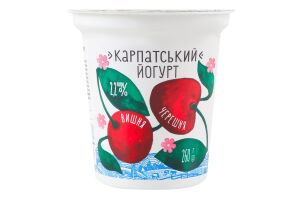 Йогурт 2.2% десертный с наполнителем Вишня-черешня Карпатский Галичина ст 260г