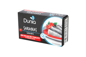 Сардины в томатном соусе консервированные Dunia к/у 125г