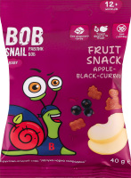 Снек фруктово-ягідний для дітей від 12мес Apple-black currant Baby Bob Snail м/у 40г