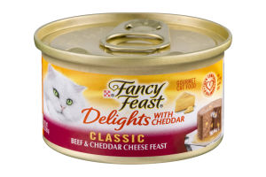 Fancy Feast Delights With Cheddar Cat Food Classic Beef & Cheddar Cheese