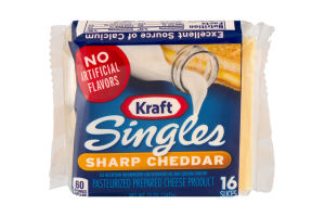 Kraft Cheese Singles Sharp Cheddar - 16 CT