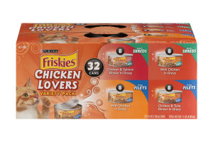 Purina Friskies Chicken Lovers Cat Food Variety Pack - 32 CT