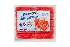 Палички крабові Адміральські Сніговий краб CJSC Plunges kooperatine prekyba охол в/у 250г