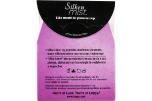 L'eggs Silken Mist Ultra Sheer Leg Control Top Run Resistant Black Mist Q