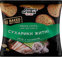Сухарики ржаные Сало с чесноком Dobra Grinka м/у 80г