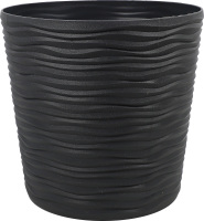 Горщик д/квітів Фьюжн 3,5л граніт з вставкою низький d20*18см арт115088 Алеана