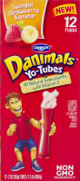 Dannon Danimals Yo-Tubes Lowfat Yogurt Swingin' Strawberry Banana - 12 CT