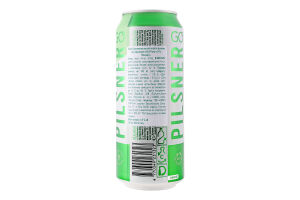 Пиво 500мл 0.5% безалкогольное светлое фильтрованное пастеризованное GO Pilsner Svyturys ж/б