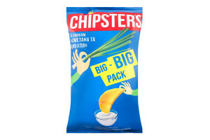 Чипси з смаком Сметана та цибуля 150г м/у Chipster's