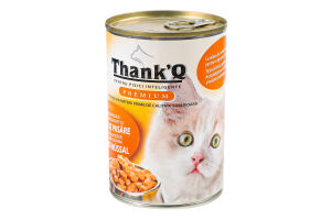 Корм д/котів THANKQ PREMIUM 415г Курка з/б (Румунія)