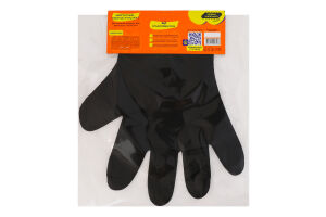 Рукавички поліетиленові одноразові універсальні чорні 7 п'ятниць 50шт