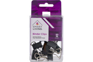 Smart Living 3/4" Binder Clips - 12 CT