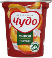 Творожок 5% взбитый с наполнителем фруктовым Персик Чудо ст 170г