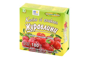 Кисіль з смаком журавлини з соками 180г Золоте зерно