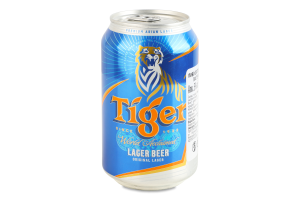 Пиво 330мл 5% светлое пастеризованное Tiger ж/б