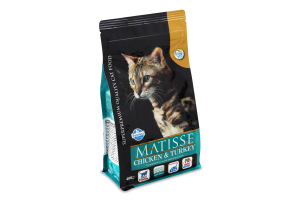 Корм сухой полнорационный для взрослых котов Chicken&Turkey Matisse Farmina м/у 400г