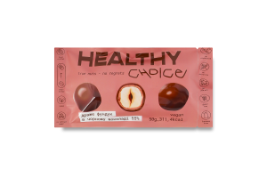 Драже фундук в черном шоколаде Healthy Choice м/у 50г