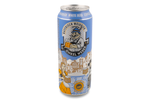 Пиво 0.5л 5.4% светлое пшеничное нефильтрованное пастеризованное Bayerisch Weissbier Onkel Weber ж/б