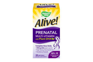 Nature's Way Alive! Prenatal Multi-Vitamin With Plant DHA Softgels - 30 CT