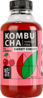 Напиток брожения фильтрованный непастеризованный с сахаром Sweet сherry Kombucha Vit-Fit п/бут 0.33л
