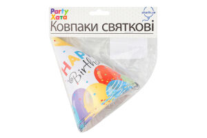 Ковпак Хеппі Бьоздей з кульками 6шт 1501-6055 Паті Хата