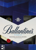 Набір подарунковий Віскі 700мл 40% шотландське купажоване Finest + 2 склянки Ballantine's к/у