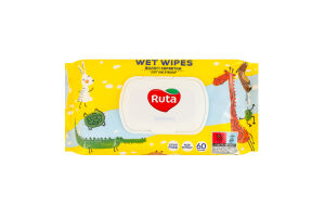 Салфетки влажные Веселые зверята Selecta Ruta 60шт