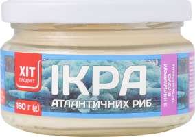 Икра атлантических рыб в белом соусе с кальмаром Хіт продукт с/б 160г