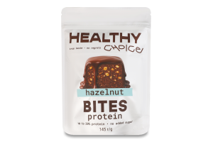Цукерка в чорному шоколаді Hazelnut Protein bites Healthy Choice д/п 145г