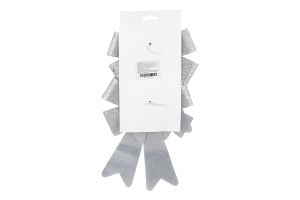 Н-р прикрас ялинкових Бант сріблястий з блиск 2шт