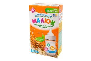 Харчування дитяче для дітей від 6міс на молочно-зерновій основі з вівсяним та гречаним борошном Малюк к/у 350г