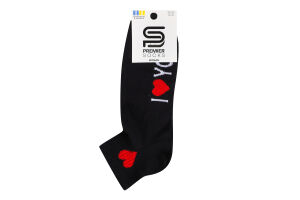 Шкарпетки жіночі з написом на стопі Premier Socks 23-25 чорний