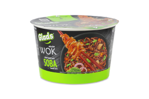 Локшина швидкого приготування з соусом Соба Wok Glads ст 95г