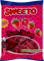 Цукерки желейні кислі стрічки Полуниця Sweeto м/у 80г