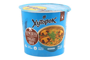Вермішель швидкого приготування з смаком грибної юшки не гостра 80г стакан Хуторок