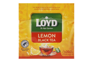 Чай черный байховый мелкий со вкусом лимона Lemon Loyd к/у 20х1.7г