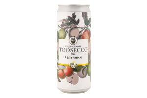 Сидр 330мл 5% сухой газированный пастеризованный обычный Яблочный Toosecco ж/б