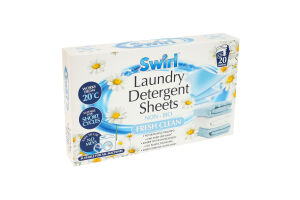 Листы стирального порошка универсальные Свежесть Swirl 20шт