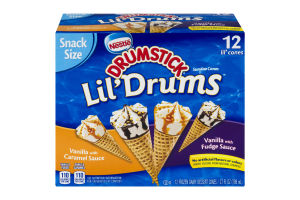 Nestle Drumstick Lil' Drums Frozen Dairy Dessert Cones Variety Pack - 12 CT