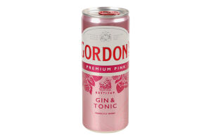 Напиток слабоалкогольный 0.25л 6.4% газированный с джином и тоником Premium Pink Gin&Tonic Gordon's ж/б