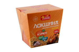 Локшина швидкого приготування яєчна з смаком курки негостра 125г Голден Драгон