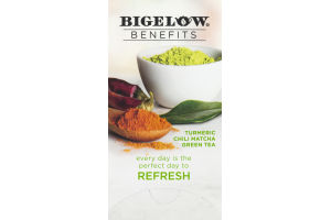 Bigelow Benefits Turmeric Chili Matcha Green Tea Bags - 18 CT