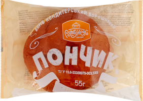 Пончик с фруктовым наполнителем с ароматом пастеризованным для кондитерских изделий Топленое молоко Рум'янець м/у 55г